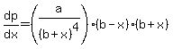 dp%2Fdx=%28a%2F%28b%2Bx%29%5E4%29%28b-x%29%28b%2Bx%29