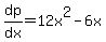 dp%2Fdx=12x%5E2-6x