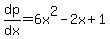 dp%2Fdx=6x%5E2-2x%2B1