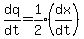 dq%2Fdt+=+expr%281%2F2%29%28dx%2Fdt%29