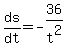 ds%2Fdt=-36%2Ft%5E2