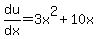 du%2Fdx=3x%5E2%2B10x