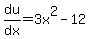 du%2Fdx=3x%5E2-12