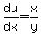 du%2Fdx+=+x%2Fy