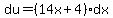du=%2814x%2B4%29dx