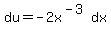 du=-2x%5E%28-3%29dx
