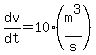 dv%2Fdt=10%2A+%28m%5E3%2Fs%29