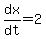 dx%2Fdt=2