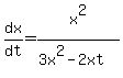 dx%2Fdt=x%5E2%2F%283x%5E2-2xt%29