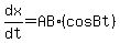 dx%2Fdt+=+AB%2A%28cosBt%29