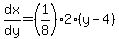 dx%2Fdy=%281%2F8%29%2A2%28y-4%29