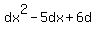 dx%5E2+-+5dx+%2B+6d