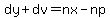 dy%2Bdv=nx-np