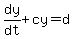 dy%2Fdt%2Bcy=d