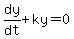 dy%2Fdt%2Bky=0