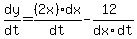 dy%2Fdt=%282x%29dx%2Fdt-%2812%29%2Fdx%2Fdt