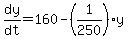 dy%2Fdt=160-%281%2F250%29y