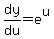 dy%2Fdu=e%5Eu