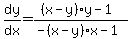 dy%2Fdx=%28%28x-y%29y-1%29%2F%28-%28x-y%29x-1%29