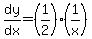 dy%2Fdx=%281%2F2%29%2A%281%2Fx%29