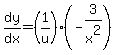 dy%2Fdx=%281%2Fu%29%2A%28-3%2Fx%5E2%29