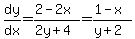 dy%2Fdx=%282-2x%29%2F%282y%2B4%29=%281-x%29%2F%28y%2B2%29
