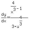 dy%2Fdx=%284%2Fx%5E3-1%29%2F3u%5E%284%2F3%29