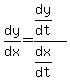 dy%2Fdx=%28dy%2Fdt%29%2F%28dx%2Fdt%29