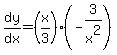 dy%2Fdx=%28x%2F3%29%2A%28-3%2Fx%5E2%29
