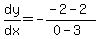 dy%2Fdx=-%28-2-2%29%2F%280-3%29