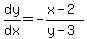 dy%2Fdx=-%28x-2%29%2F%28y-3%29