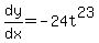 dy%2Fdx=-24t%5E23