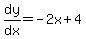 dy%2Fdx=-2x%2B4