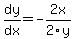 dy%2Fdx=-2x%2F2y