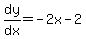 dy%2Fdx=-2x-2