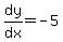 dy%2Fdx=-5