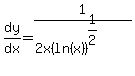 dy%2Fdx=1%2F%282x%28ln%28x%29%29%5E%281%2F2%29%29