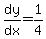 dy%2Fdx=1%2F4