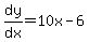 dy%2Fdx=10x-6