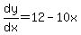 dy%2Fdx=12-10x