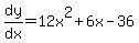 dy%2Fdx=12x%5E2%2B6x-36