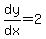 dy%2Fdx=2