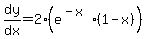 dy%2Fdx=2%28e%5E%28-x%29%281-x%29%29