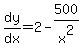 dy%2Fdx=2-500%2Fx%5E2