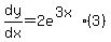 dy%2Fdx=2e%5E%283x%29%2A%283%29