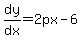 dy%2Fdx=2px-6