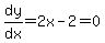 dy%2Fdx=2x-2=0