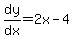 dy%2Fdx=2x-4