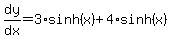 dy%2Fdx=3%2Asinh%28x%29%2B4%2Asinh%28x%29