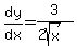 dy%2Fdx=3%2F%282sqrt%28x%29%29